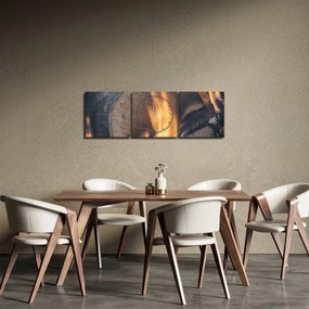 Obraz horiaceho dreva (s hodinami) (90x30 cm)
