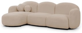 Svetlohnedá rohová pohovka z textílie buklé (ľavý roh/s leňoškou) Orbit – Ropez