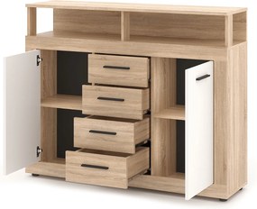 Vintino Komoda LARGO MIDI B 119,5 cm – dub sonoma / biela