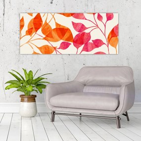 Obraz - Oranžové lístie (120x50 cm)