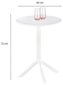 Zahradní kulatý stůl CALVO 60 cm bílý