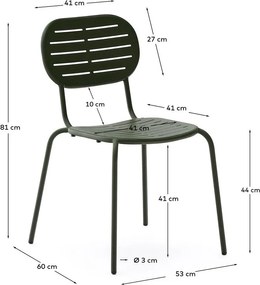 Tmavozelená kovová záhradná stolička Brai – Kave Home