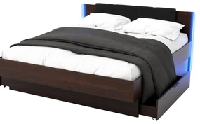 Manželská posteľ 160 cm Lewell (s roštom) (wenge). Vlastná spoľahlivá doprava až k Vám domov. 1092113