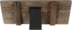 Hnedý antik drevený fotorámik s klipom Clipp - 36*3*15 cm / 3x 9*13 cm