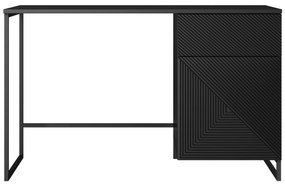 Písací stôl Asha 120 cm - čierny mat / čierne nohy