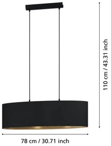 Eglo 900147 - Luster na lanku ZARAGOZA 2xE27/40W/230V