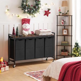 Koš na prádlo Vasagle Pietro 159 l hnědý/černý