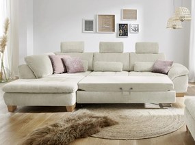 Rohová sedacia súprava MP-IN14007, krémová štruktúrovaná látka