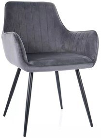 Stolička Apple Velvet sivá