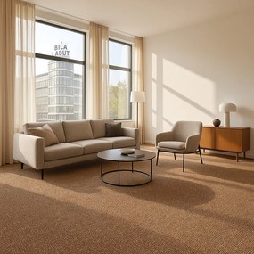 Timzo, Koberec metráž Story 9142, na mieru, šíře 3m,4m,5m, hnedá, filc, chodba / predsieň