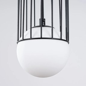 Závesné svietidlo Brina, 1x sklenené/čierne kovové tienidlo