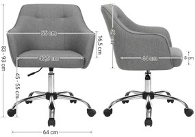 Kancelárska stolička SONGMICS OBG019G01 - sivá