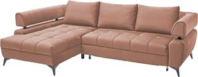 Rohová sedacia súprava Paris, lososová látka, ľavý roh