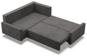 Rohová rozkladacia sedačka BLANK Comfort ľavá, sivá