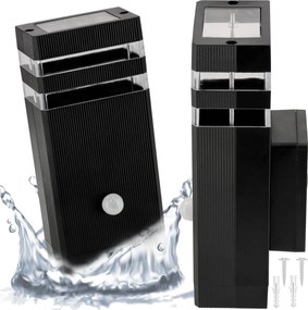 BERGE LED fasádne svietidlo 1xGU10 IP44 čierne so čidlom