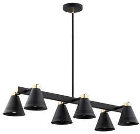 Argon 2552 - Luster na tyči AVALONE 6xE27/15W/230V čierna/zlatá
