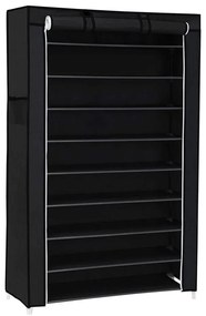 Úložná látková skriňa s policami MATIS 88x160 cm čierna