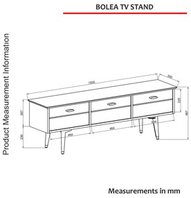 TV stolík/skrinka Boleo TV (čierna). Vlastná spoľahlivá doprava až k Vám domov. 1108183