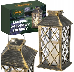 BERGE LED solárny záhradný lampáš hnedá 2V 35MA