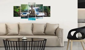 Obraz - Buddha and waterfall Veľkosť: 200x100, Verzia: Premium Print