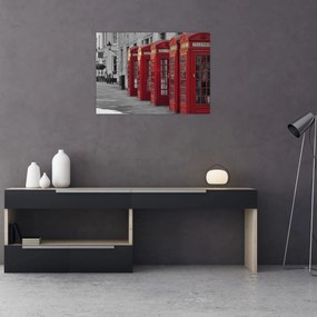 Sklenený obraz - Londýnske telefónne búdky (70x50 cm)