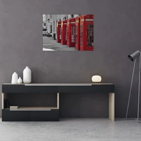 Sklenený obraz - Londýnske telefónne búdky (70x50 cm)