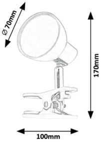 Rabalux 1482 - LED Lampa s klipom NOAH LED/5W/230V