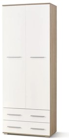 Vysoká policová skriňa Lima III, biela / dub sonoma