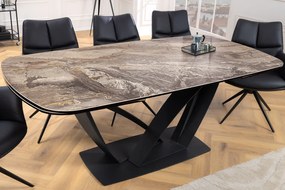 Luxusný rozkladací jedálenský stôl ILINOIS 180-220-260 cm – v taupe mramorovom dekore