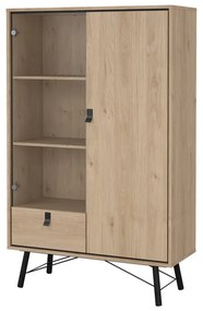 Vitrína v dekore duba v prírodnej farbe 102x162x40 cm Ry – Tvilum