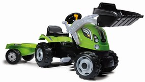 Šliapací traktor Farmer Max s vozíkem zelený