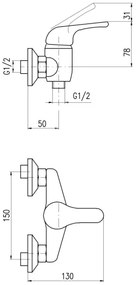 RAV Slezák SA080.5 - Sprchová batéria SAZAVA lesklý chróm
