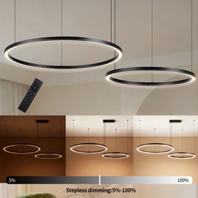 Brilagi - LED stmievateľný luster na lankách PORTOFINO LED/98W/230V čierna + diaľkový ovládač