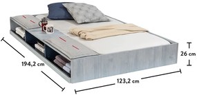 Zásuvka 90x190cm s úložným priestorom k posteli Lincoln - dub modrý