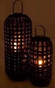 Tmavo hnedá drevená lampáš Toinette - Ø 41,5 * 95 cm