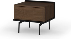 Nočná skrinka Zenar so zásuvkou 50 cm - elegantný orech / čierna