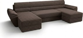 AKCIA Rozkladacia sedacia súprava do U TAVERO 321x140 cm, hnedá II. akosť