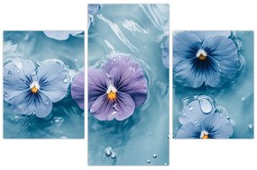 Obraz - Fialky vo vode (90x60 cm)