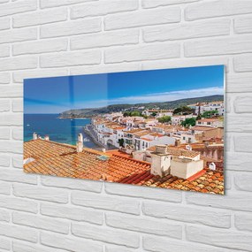 Obraz na akrylátovom skle Španielsko mesto hory mora 140x70 cm