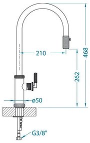 ALVEUS 1132179 - Drezová batéria s vyťahovacou sprškou NERINA 46,8 cm čierna