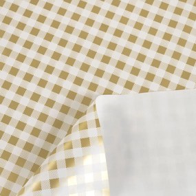 PVC obrus Zlato-biele kocky PV-117 - metráž š. 140 cm
