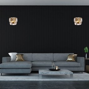 Nástenné svietidlo Chelsea, 1x krištáľové tienidlo, g