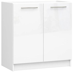 Kuchynská skrinka pod drez Olivie S 80 cm biela/biely lesk