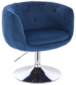 LuxuryForm DESIGN Kreslo MONTANA VELUR na striebornom tanieri - modré