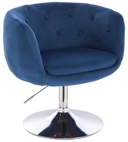 LuxuryForm DESIGN Kreslo MONTANA VELUR na striebornom tanieri - modré