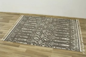 Koberec Karof 2619A tmavo sivý / bielý