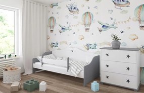 Detská posteľ HVIEZDA PW, Rozmer 140x80 cm, Farba biela, Matrace penový vrstvený 10 cm
