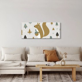 Obraz - Veverička s orieškom (120x50 cm)