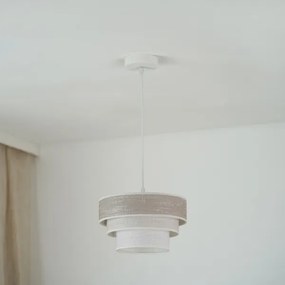 Brilagi - Luster na lanku ALASKA LUNETA 1xE27/15W/230V pr. 25 cm šedá/krémová