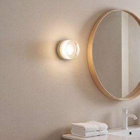 Dizajnové nástenné svietidlo béžové s opálovým sklom IP44 - Michele